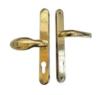 92/65mm Centres Aluminium Multipoint Pad Door Handles - PVD Gold Finish