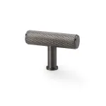 Alexander and Wilks Crispin Knurled T-bar Cupboard Knob - Dark Bronze PVD