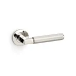 Alexander and Wilks Hurricane Knurled Lever on Round Rose - Polished Nickel PVD