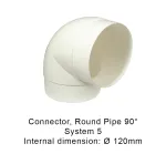 System 5 - Connector, Round Pipe 90 °