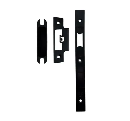 Faceplate & Receiver to suit Vier Zin Latch - Powder Coated Black Finish