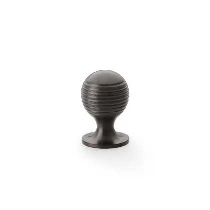 25mm Alexander and Wilks Caesar Cupboard Knob on Round Rose - Dark Bronze PVD