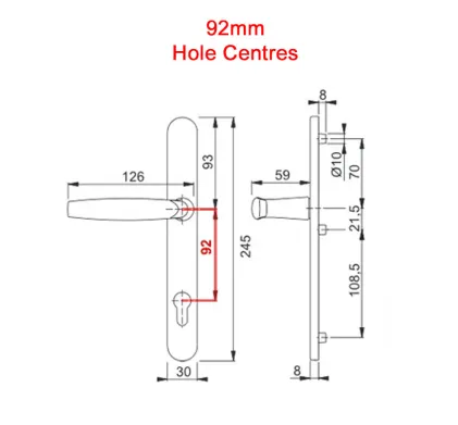 Hoppe Atlanta 3-Hole Aluminium-Gold Handles 92mm PZ