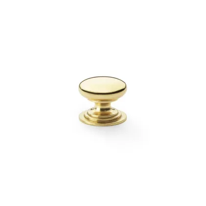 25mm Alexander and Wilks Waltz Cupboard Knob - Polished Brass