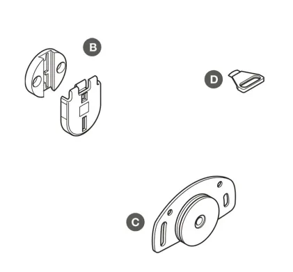 Hafele System 2 Bottom Roller fitting set (for x1 door)