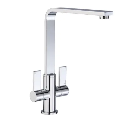 Flat Mixer Tap, Dual Lever, L-Spout, Abode Quantic