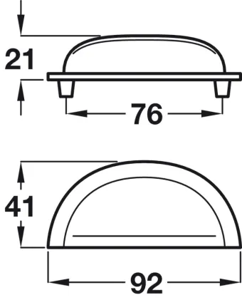 Henrietta Cabinet Drawer Pull Pol. Chrome 76mm C/C