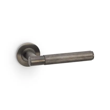 Alexander and Wilks Spitfire Knurled Lever on Round Rose - Dark Bronze PVD