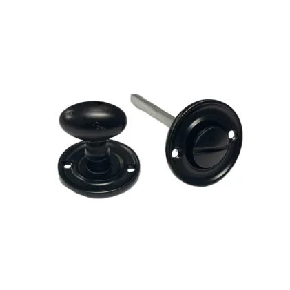 Old English Solid Brass Oval WC Turn and Release - Matt Black
