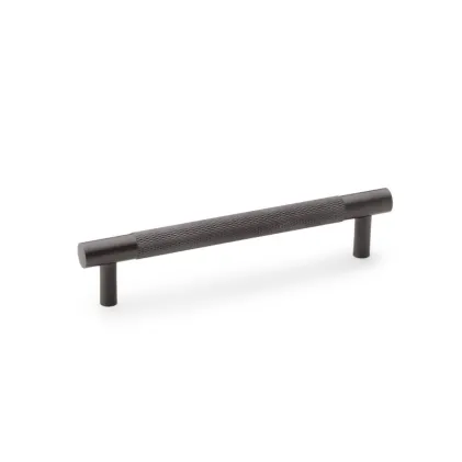 128mm Alexander and Wilks Brunel Knurled T-Bar Cupboard Pull Handle - Dark Bronze PVD