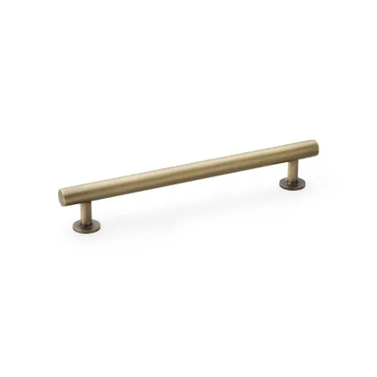 160mm Alexander and Wilks Round T-Bar Cupboard Pull Handle - Antique Brass