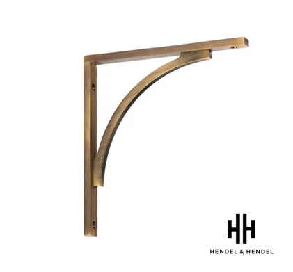 Hendel & Hendel - York Solid Brass Shelf Bracket  - Antique Brass