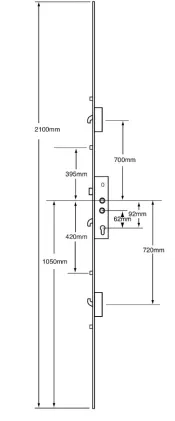 Safeware 3 Hook, 4 Roller Multipoint Lock 92mm Hole Centres
