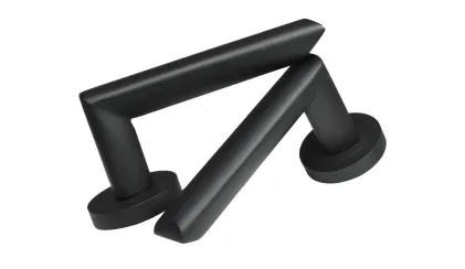 Paris Lever on Rose Door Handles - Karcher Cosmos Black