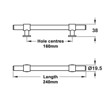 Harlington Premium Knurled Cabinet Handle 160mm - Satin Brass