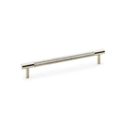 160mm Alexander and Wilks Brunel Knurled T-Bar Cupboard Pull Handle - Satin Nickel