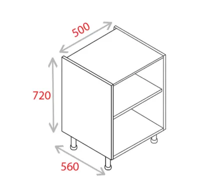 500mm Base Unit - Natural Grey