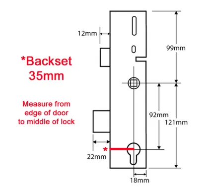 ERA Lever Operated Latch & Deadbolt Split Spindle - Centre Case - 35mm Backset
