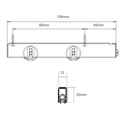 Inline Patio Door Wheel Bogie