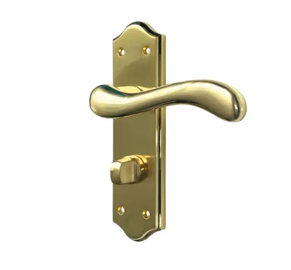 Valletta Lever on plate Door Handles Satin/Polished Brass - WC
