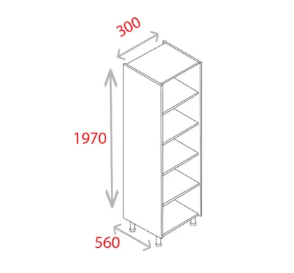 300mm Larder Unit - Natural Grey
