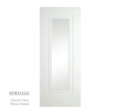 Versailles 1P Premium Primed White - Glazed Clear