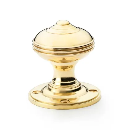 Alexander and Wilks Romeo Mortice Door Knob - Unlacquered Brass
