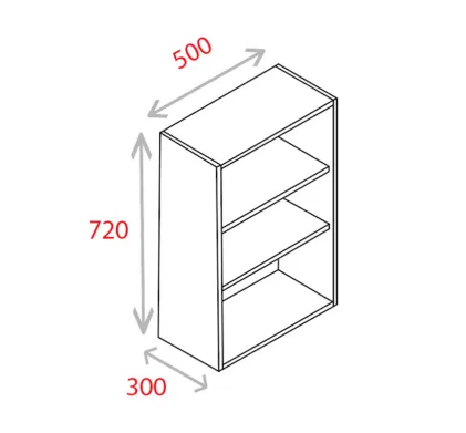 500mm Wall Unit - Natural Grey
