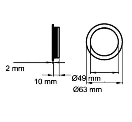 Karcher Round Flush-Pull Handle 63mm - Satin Polished Steel