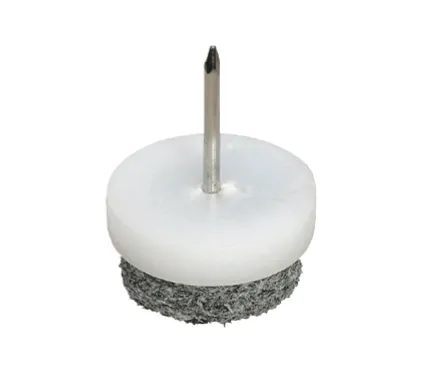 20mm Pin Type Glide, White Plasic with Grey Felt