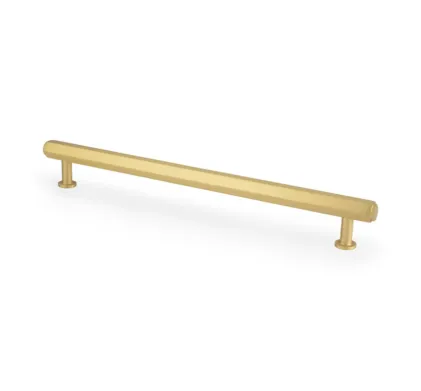 224mm Alexander and Wilks Vesper Hex T-Bar Cabinet Pull - Satin Brass PVD