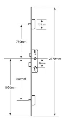 KFV 2 Pin Lock Multipoint Lock For Timber Doors