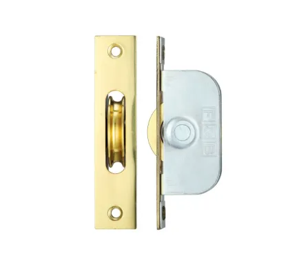 Sash Window Axle Pulley - 117 x 25mm - Polished Brass