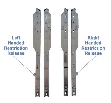 Pair of Atlas Heavy Duty Egress Easy Clean Restricted Hinges - 350mm 45KG
