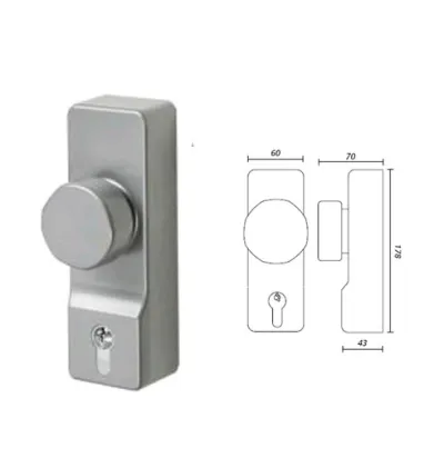 Exidor 302 Knob Operated OAD c/w Euro Cylinder