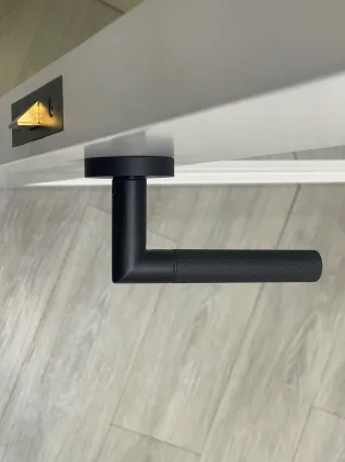 Studio One Lever on Rose Door Handles - Karcher Cosmos Black