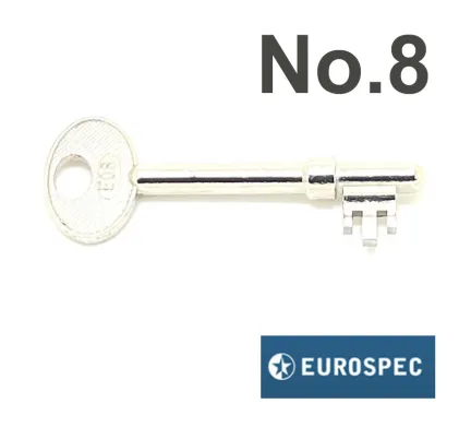 No.8 EuroSpec 2 Lever Sashlock Key - Spare Keys for E&S Locks