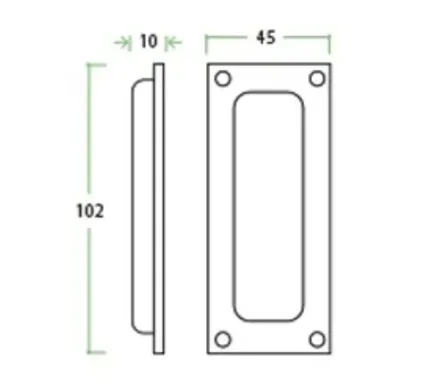 Fulton & Bray Flush-Pull Handle 102mm x 45mm - CP