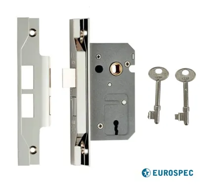 2&frac12;" EuroSpec Rebated 2 Lever Sashlock 63mm - Nickel Plated