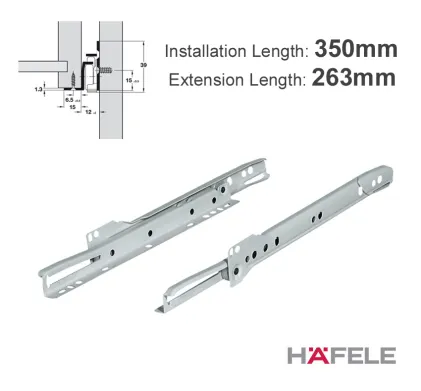 350mm Single Extension Drawer Runners 25kg