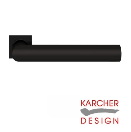 Rhodos Invisible Lever on Square Rose Door Handles - Karcher - Cosmos Black