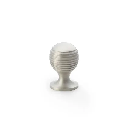 25mm Alexander and Wilks Caesar Cupboard Knob on Round Rose - Satin Nickel