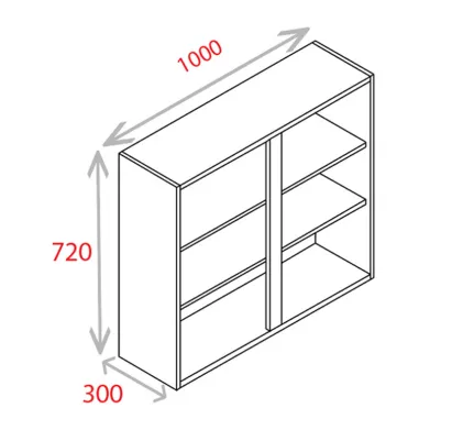 1000mm Wall Unit - Natural Grey