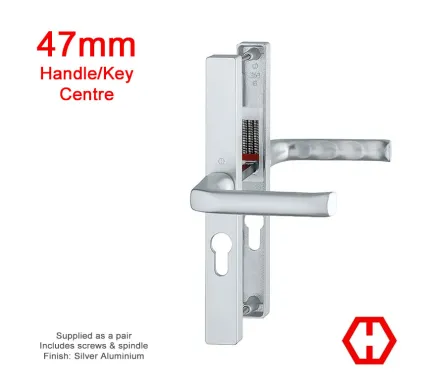 Hoppe London Handles 47mm Centres - Silver Aluminium