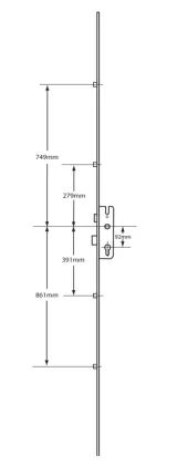 GU SPLIT SPINDLE 4 Roller Lock 92mm-Hole Centres Multipoint Lock