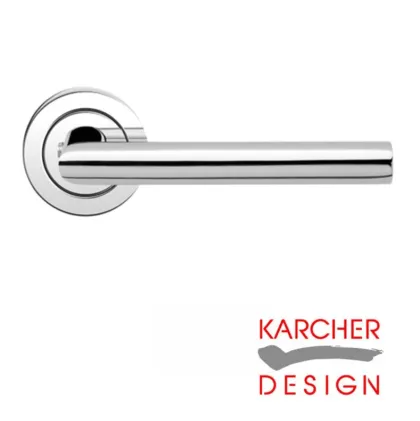 Rhodos Lever on Rose Door Handles - Karcher Polished Stainless Steel