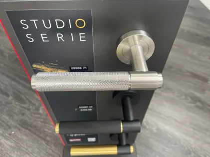 STUDIO SELECT ER90B Lever on Round Rose Door Handles - Karcher Satin Stainless Steel