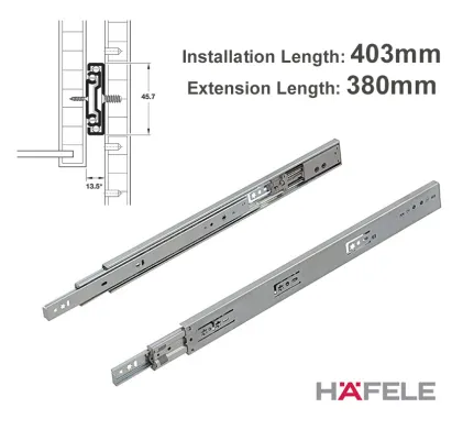403mm Hafele Soft Close Ball Bearing Drawer Runners