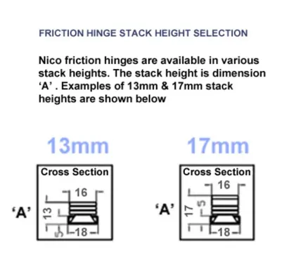 12" (300mm) Standard Side Hung Window Hinges