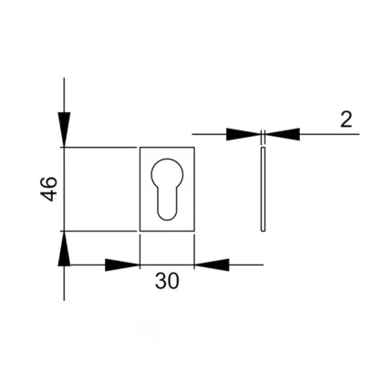 Square Euro Escutcheon to suit Karcher Mini Rose Handles - Cosmos Black